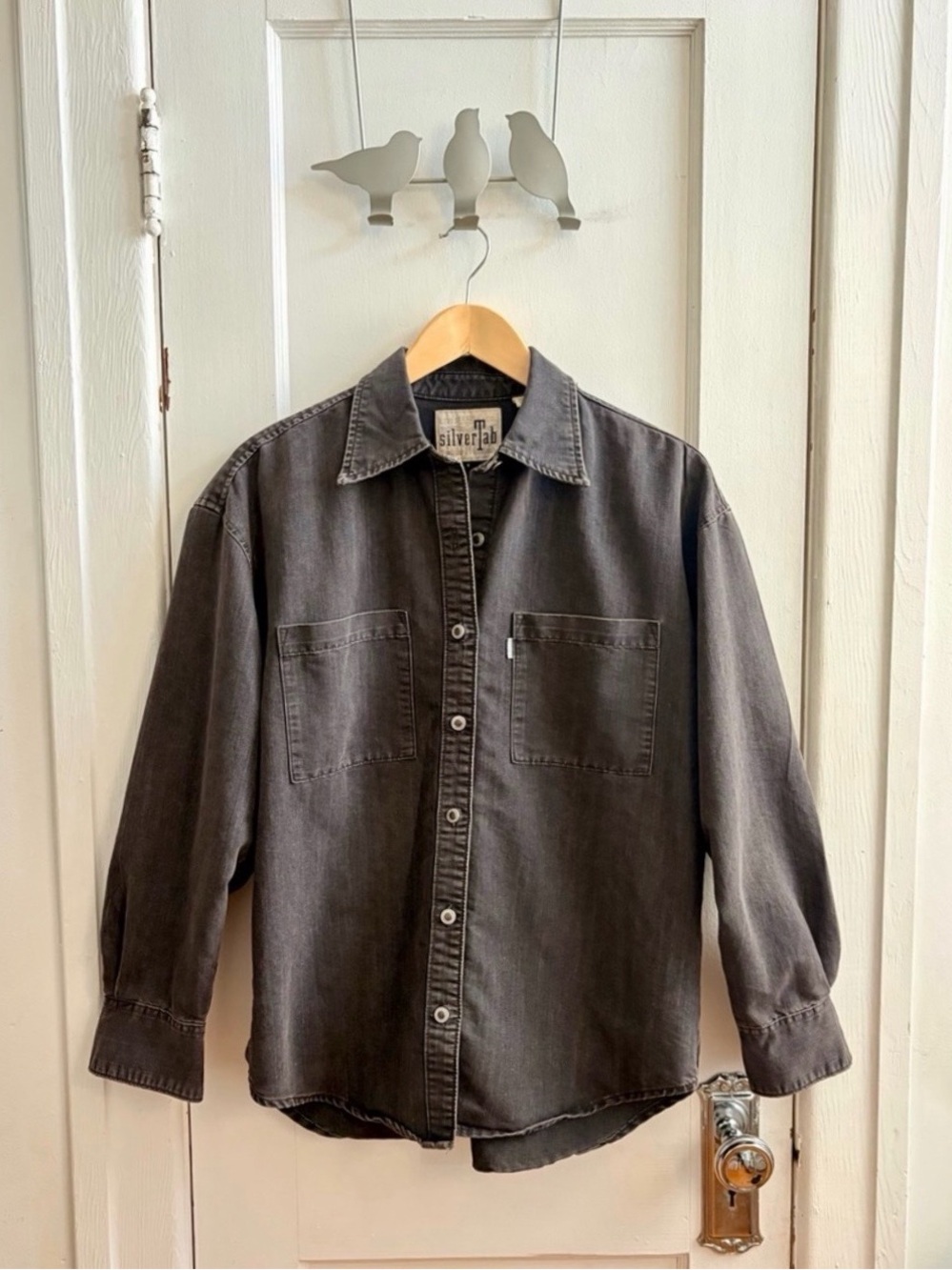 Levi's Oversized Black Button-Up Denim Shirt Jacket